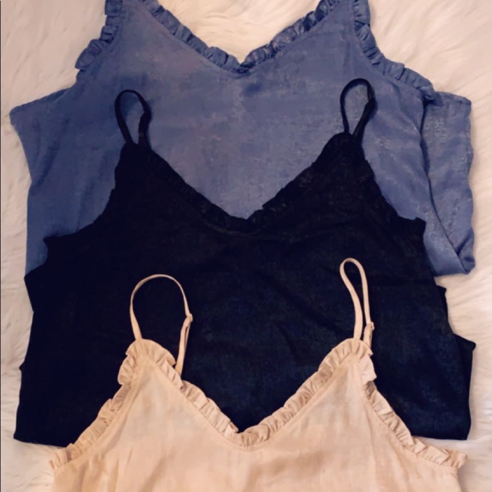 SATIN RUFFLE TOPS